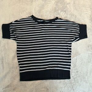 Ann Taylor Striped Top - Navy‎ Blue - Size Small
